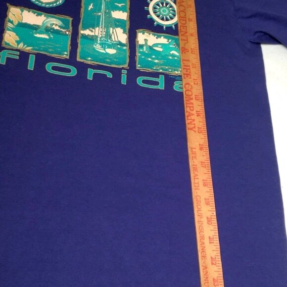 Vintage Florida Shirt Medium Purple Nautical Dolphin Whale Sailboat Ocean Purple - Picture 6 of 10